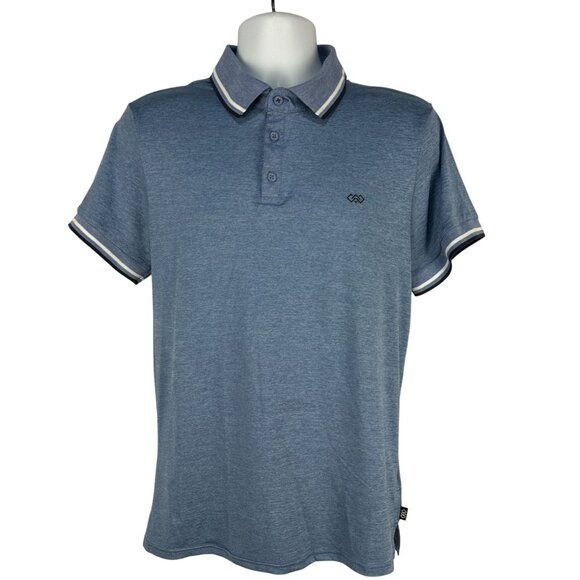 Leg3nd Golf Mens Extreme Stretch Polo Shirt Size M Blue Short Sleeve Collared - Picture 1 of 7